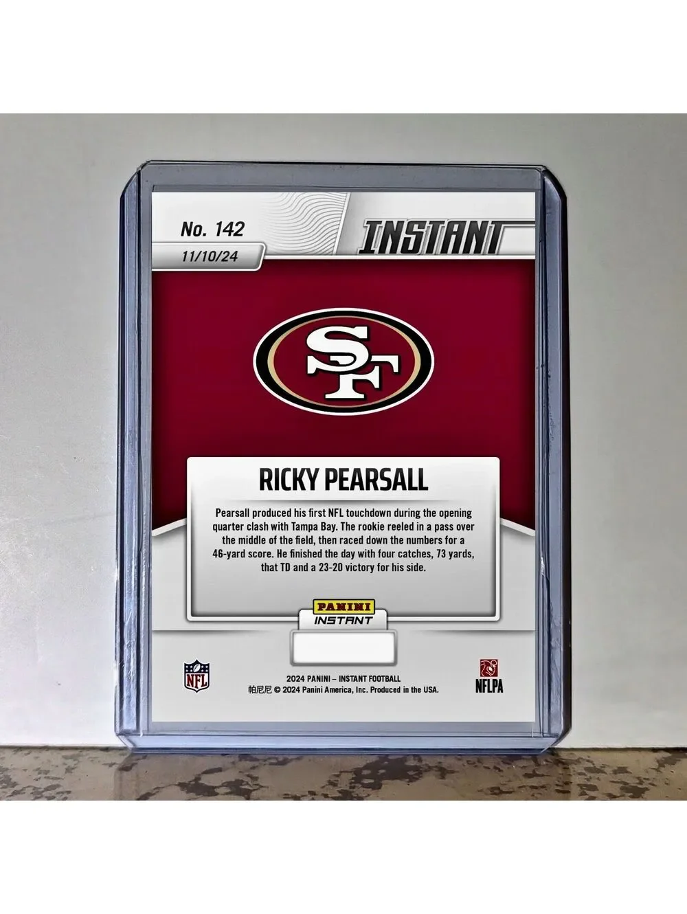 Ricky Pearsall 2024 Panini NFL #142 Rookie Football Card 49ers 1 of 181